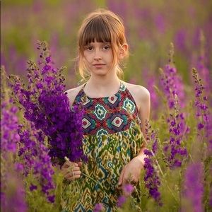 Geometric Halter Maxi Dress